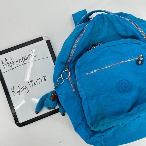 Kipling Blue Nylon Seoul Large College School Travel Commuter Laptop Backpack - Picture 11 of 11